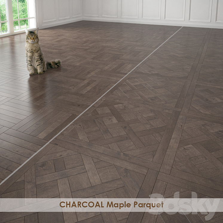 CHARCOAL Maple Parquet 3DS Max - thumbnail 2