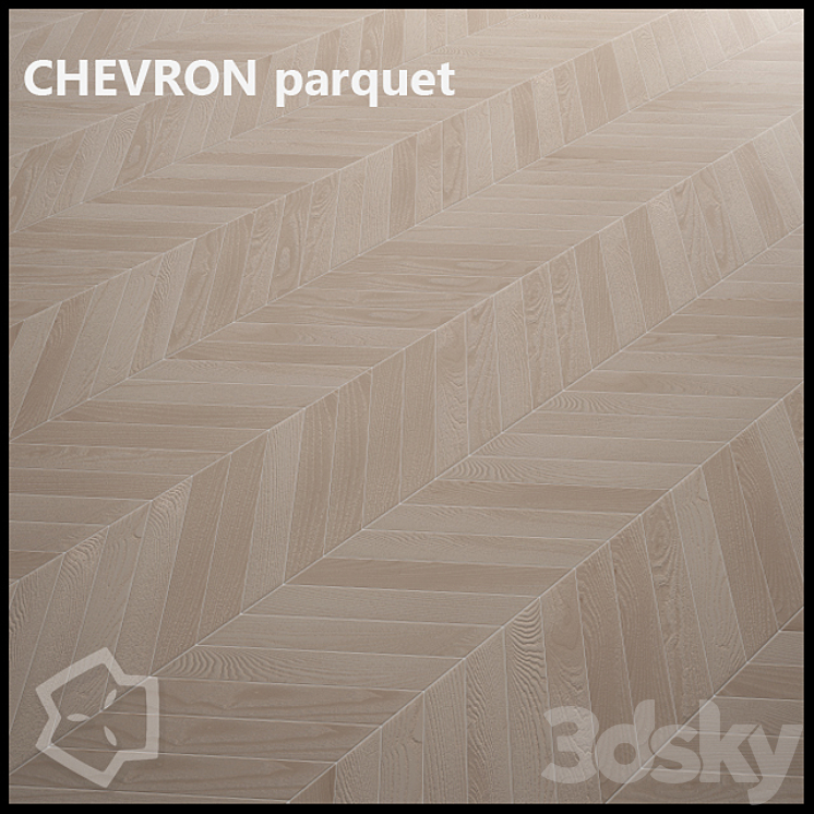 Chevron parquet BeechWood MultiTexture 3DS Max - thumbnail 2