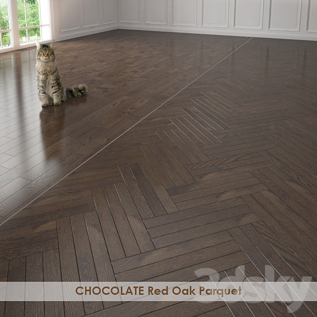 CHOCOLATE Red Oak Parquet 3DSMax File - thumbnail 1