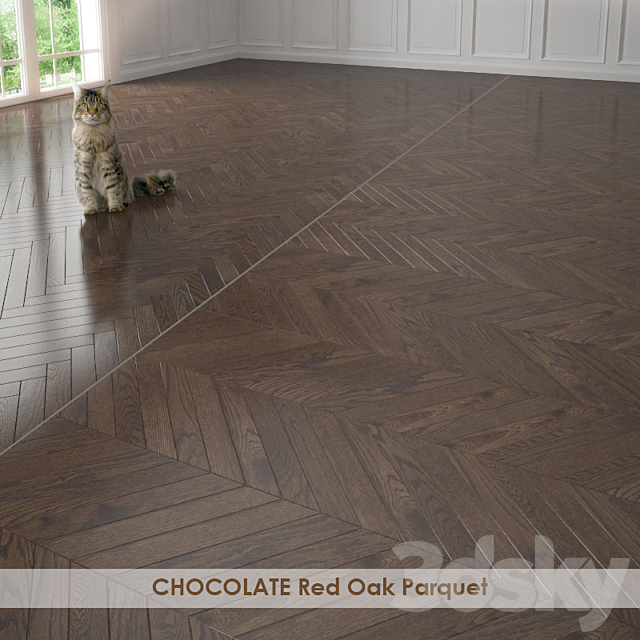 CHOCOLATE Red Oak Parquet 3DSMax File - thumbnail 2