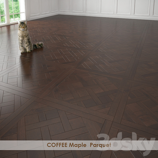 COFFEE Maple Parquet 3DS Max Model - thumbnail 2