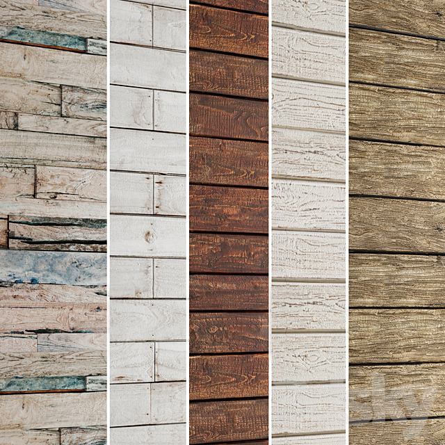 Collection of wood panels 5 pcs. wall decor. plank panels. wooden decor. boards. wooden wall. panel. slats 3DSMax File - thumbnail 1