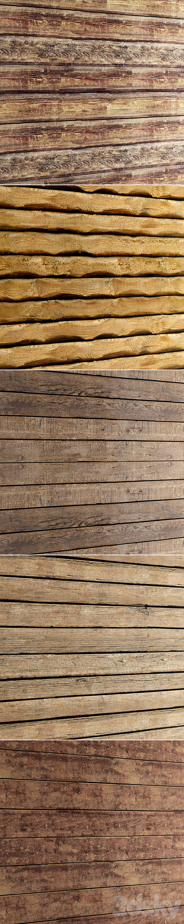 Collection of wood panels 5 pcs. Wall decor. plank. wall decor. plank panels. wood decor. boards. wooden wall. panel. slats 3DSMax File - thumbnail 2