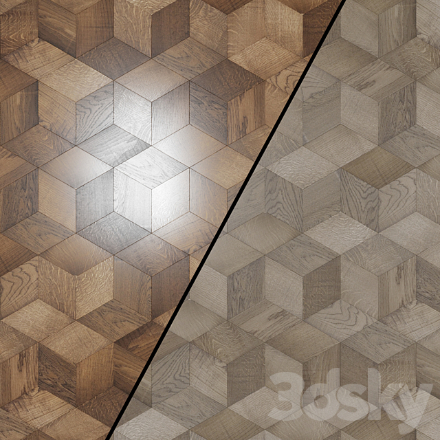 Decorative wall panels in wood veneer 01 3ds Max - thumbnail 1