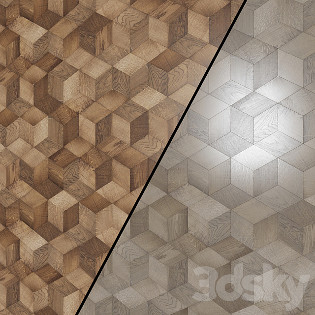 Decorative wall panels in wood veneer 01 3ds Max - thumbnail 3