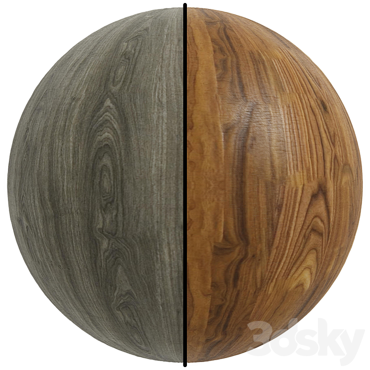 FB242 Matte varnish wood effect old | 2 Mate | PBR | Seamless 3DS Max - thumbnail 1