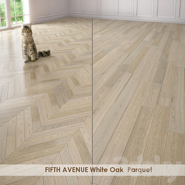 FIFTH AVENUE White Oak Parquet 3DSMax File - thumbnail 1