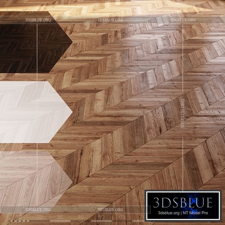 French herringbone flooring 4 colors \/ 6 sizes 3DS Max - thumbnail 3