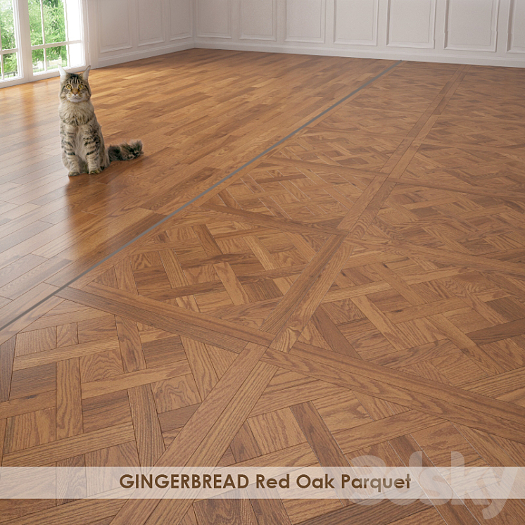 GINGERBREAD Red Oak Parquet Versailles 3DS Max - thumbnail 1