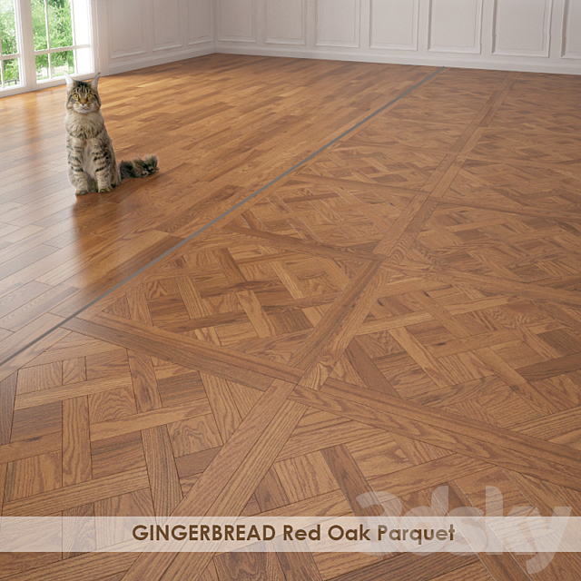 GINGERBREAD Red Oak Parquet Versailles 3DSMax File - thumbnail 1