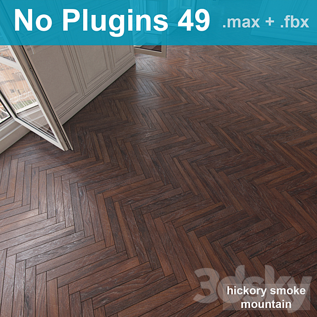 Herringbone parquet scratched 49 (without the use of plug-ins) 3DS Max Model - thumbnail 2