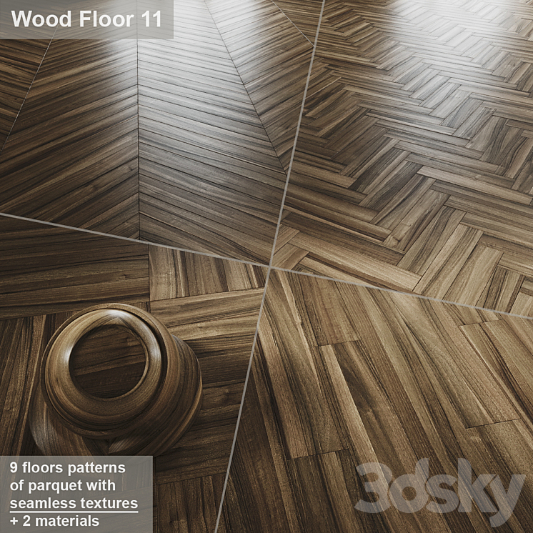 Laminate | Parquet | Seamless wood material # 10 3DS Max - thumbnail 1