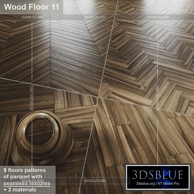 Laminate | Parquet | Seamless wood material # 10 3DS Max - thumbnail 3