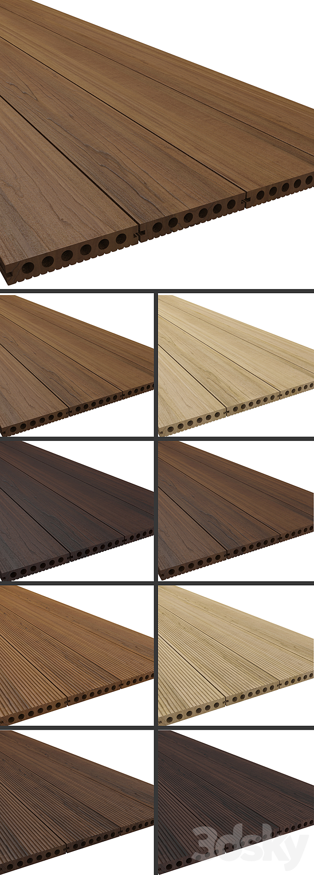 Legro Ultra Natural slip decking 3DS Max Model - thumbnail 2