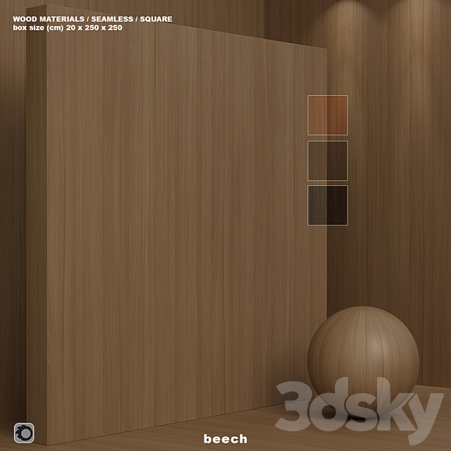 Material beech wood seamless – set 103 3ds Max - thumbnail 1