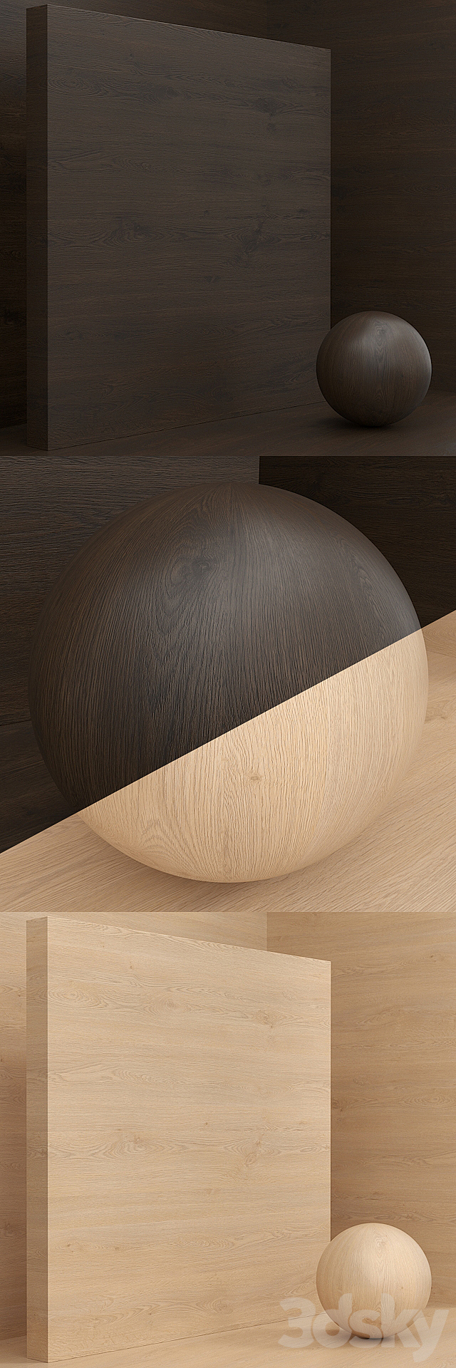 Material wood _ oak (seamless) – set 55 3DS Max Model - thumbnail 2