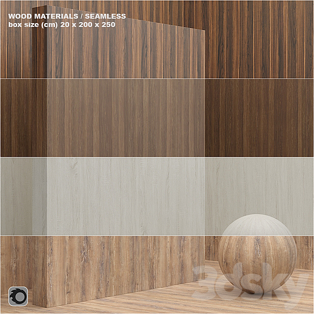 Material wood _ veneer (seamless) – set 11 3ds Max - thumbnail 1