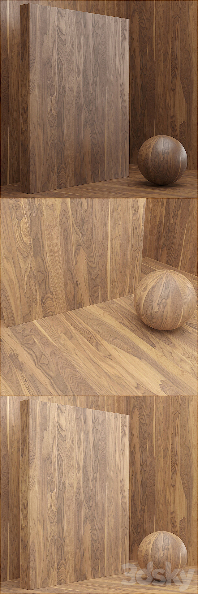 Material wood _ veneer (seamless) – set 15 3DS Max Model - thumbnail 3