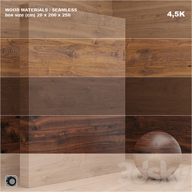 Material wood _ veneer (seamless) – set 25 3DSMax File - thumbnail 1