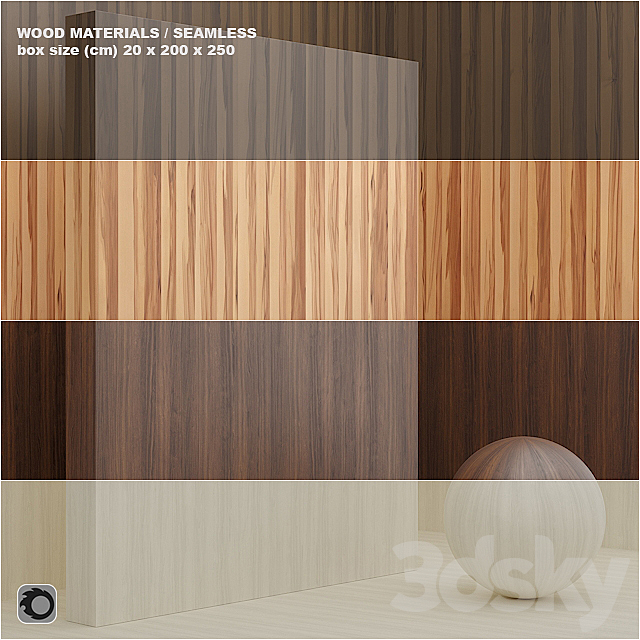 Material wood _ veneer (seamless) – set 7 3ds Max - thumbnail 1