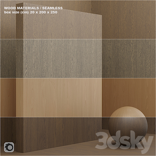 Material wood _ veneer (seamless) – set 8 3ds Max - thumbnail 1