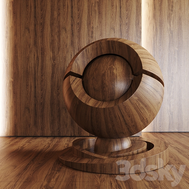 Material wood Egger Oak Charleston dark brown 3ds Max - thumbnail 2