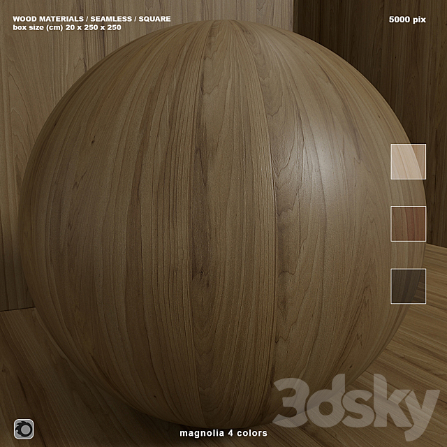 Material wood (seamless) magnolia – set 114 3ds Max - thumbnail 1