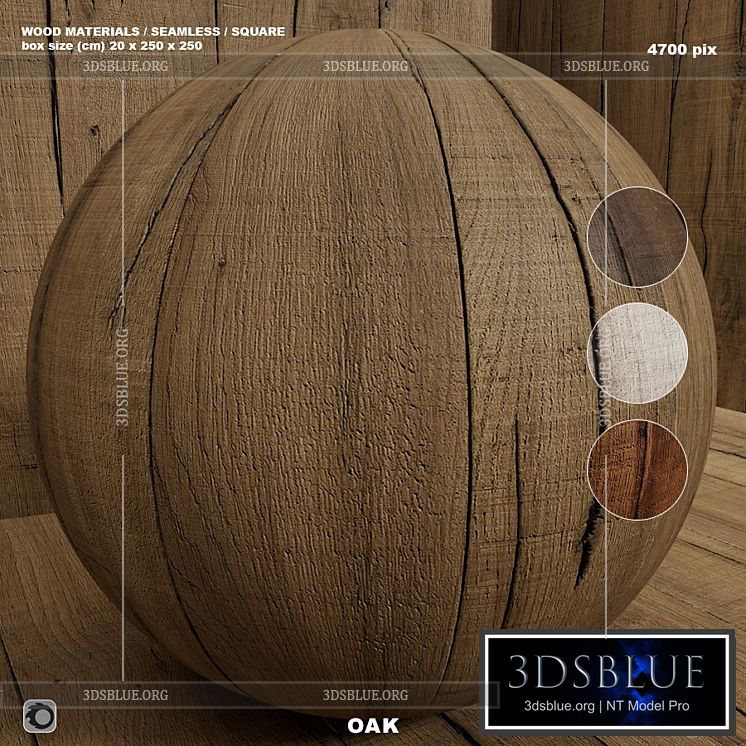 Material wood (seamless) oak – set 123 3DS Max - thumbnail 3