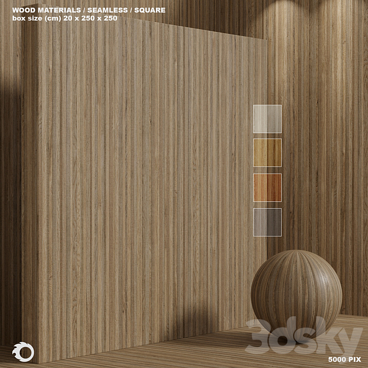 Material wood (seamless) oak – set 130 3DS Max Model - thumbnail 1
