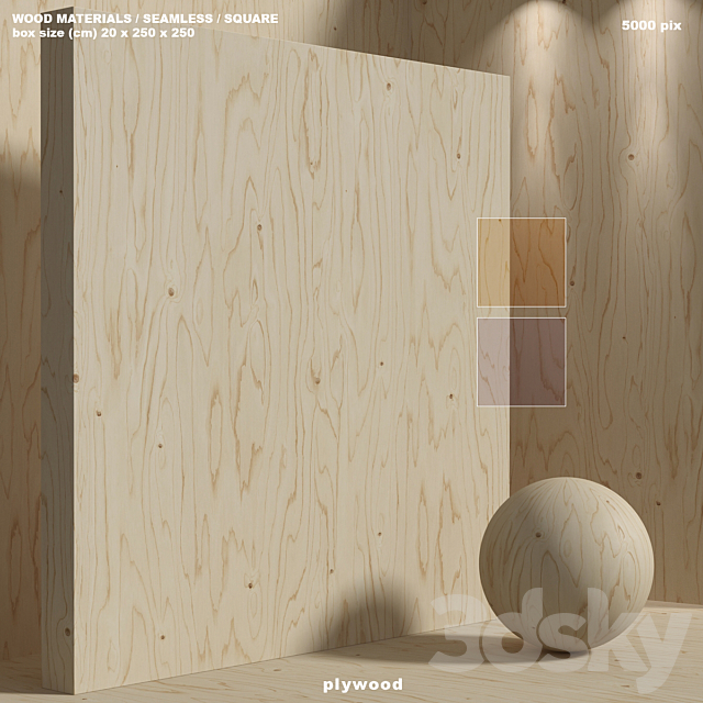 Material wood (seamless) plywood – set 152 3ds Max - thumbnail 1