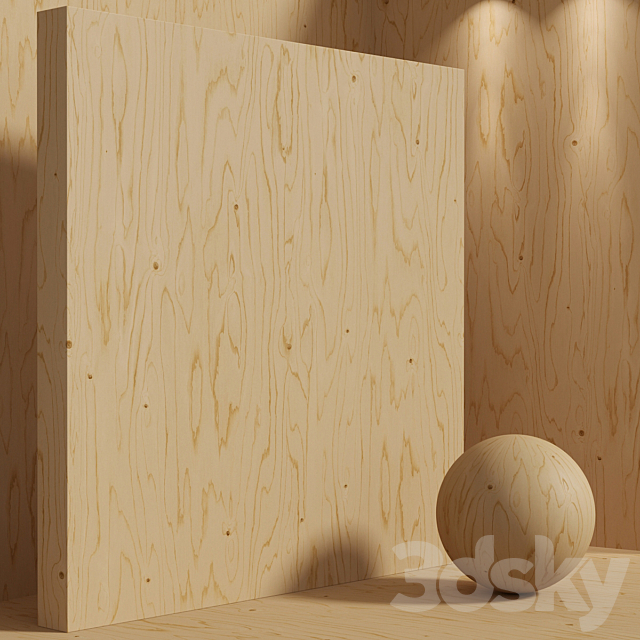 Material wood (seamless) plywood – set 152 3ds Max - thumbnail 3