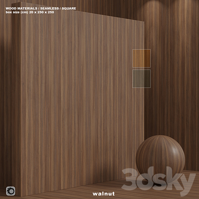 Material wood (seamless) walnut – set 110 3ds Max - thumbnail 1