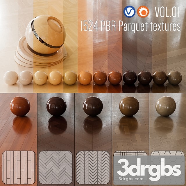 Materials Wood Wood floor set 01 - thumbnail 1