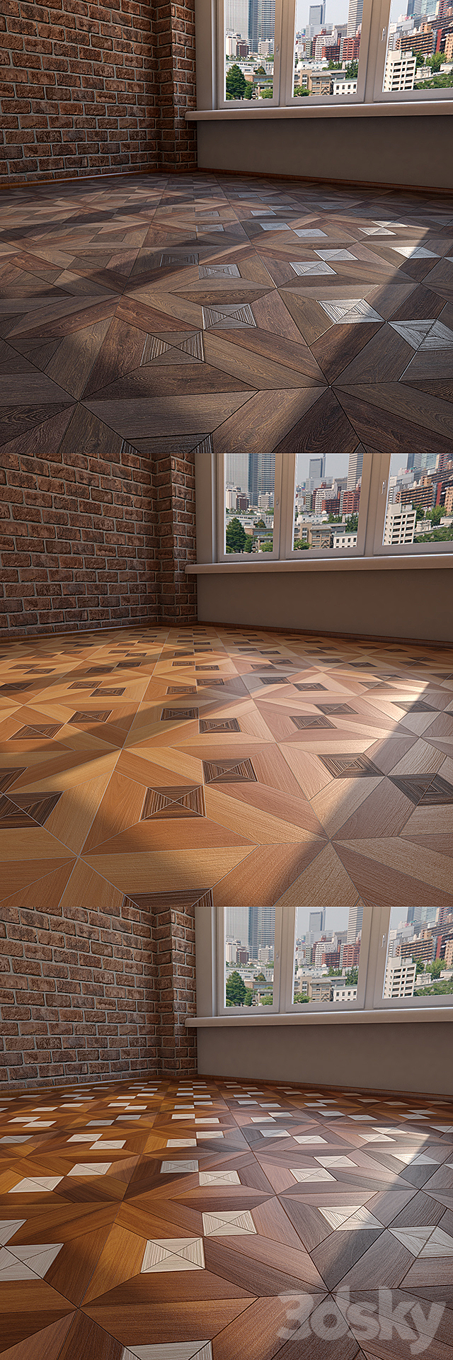 Modular parquet 3DS Max Model - thumbnail 2