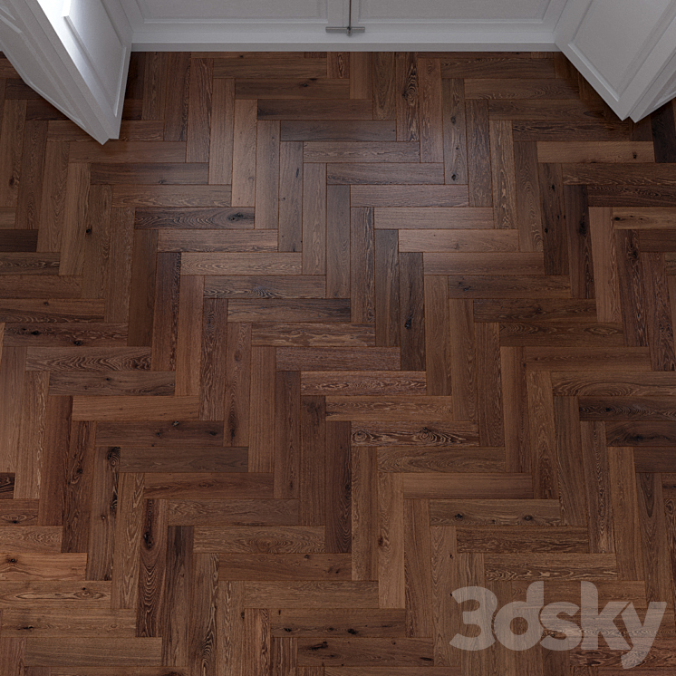 Oak Herringbones dark floor 3DS Max - thumbnail 2