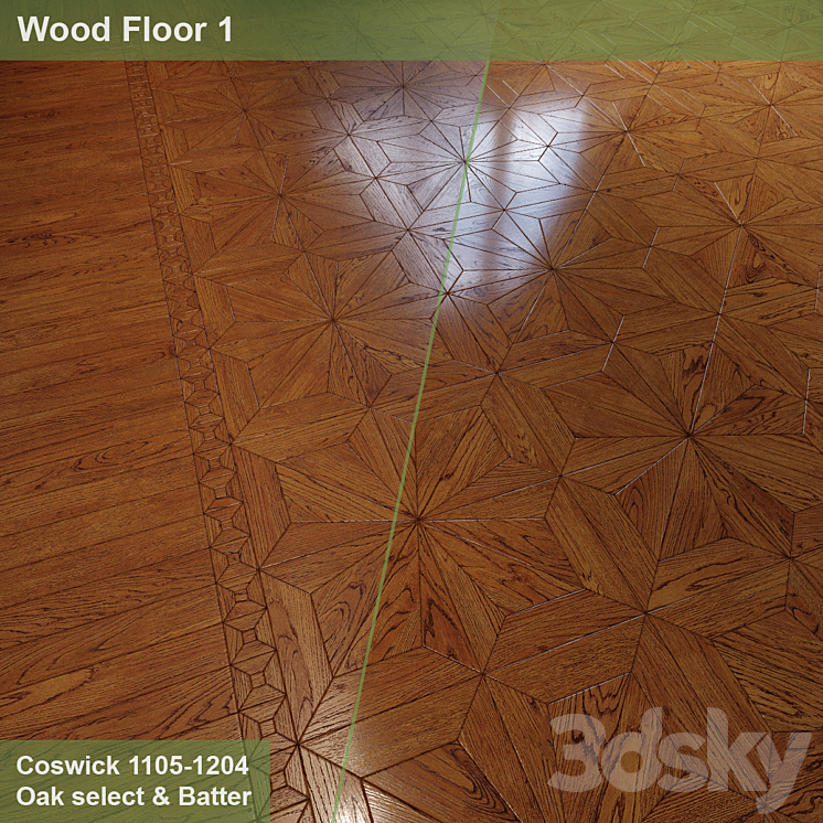 Parquet 1 | Modular parquet "Amberley" 3DS Max - thumbnail 1