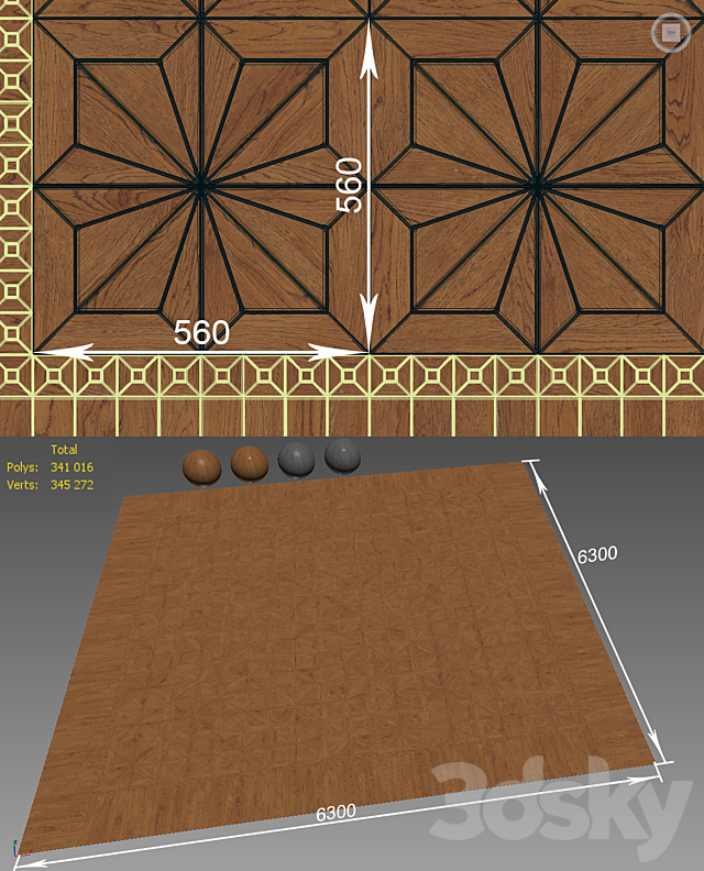 Parquet 1 | Modular parquet “Amberley” 3DSMax File - thumbnail 3