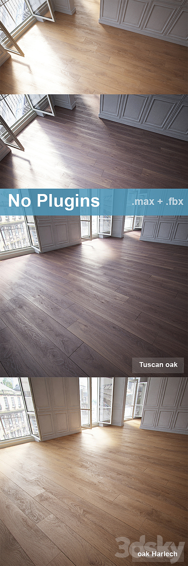 Parquet 3 (2 species without the use of plug-ins) 3ds Max - thumbnail 1