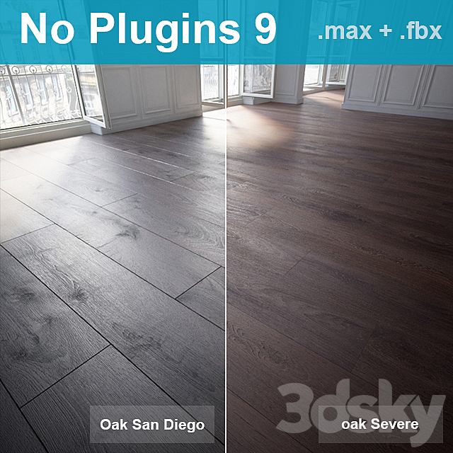 Parquet 9 (2 species without the use of plug-ins) 3ds Max - thumbnail 1