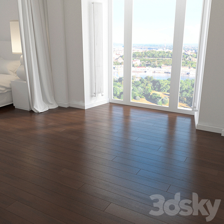 Parquet beech chocolate 3DS Max - thumbnail 1