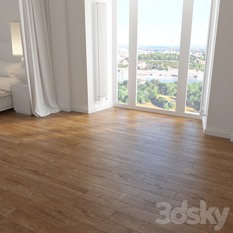 Parquet beech chocolate 3DS Max - thumbnail 2