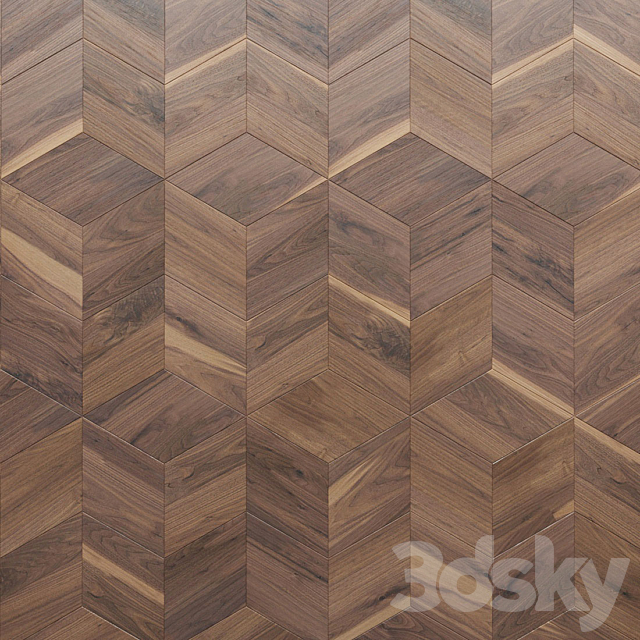 Parquet CP Parquet New Cubo Hexagon Canestro 3DS Max Model - thumbnail 2