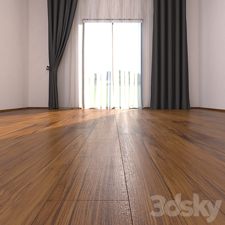 Parquet Floor Teak Burma 3 3DS Max Model - thumbnail 2