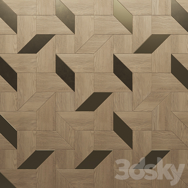 Parquet Foglie d’Oro Arte Brotto Tricot 3ds Max - thumbnail 2