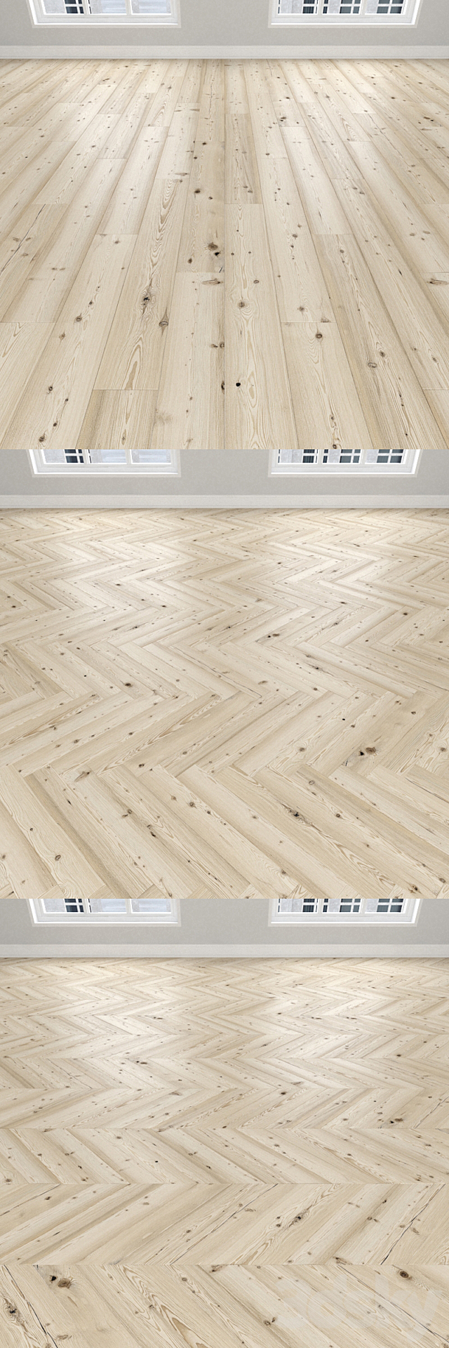 Parquet Larch is white 3 types. Christmas tree linear chevron. 3DS Max Model - thumbnail 2