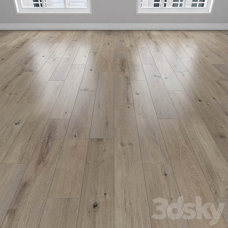 Parquet Oak 3 types: herringbone linear chevron. 3DS Max Model - thumbnail 2