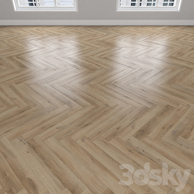 Parquet Oak 3 types: herringbone linear chevron 3ds Max - thumbnail 3