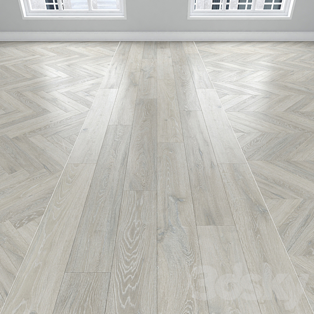 Parquet Oak 3 types: herringbone linear chevron. 3ds Max - thumbnail 1