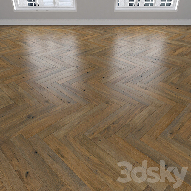 Parquet Oak 3 types: herringbone linear chevron. 3ds Max - thumbnail 3