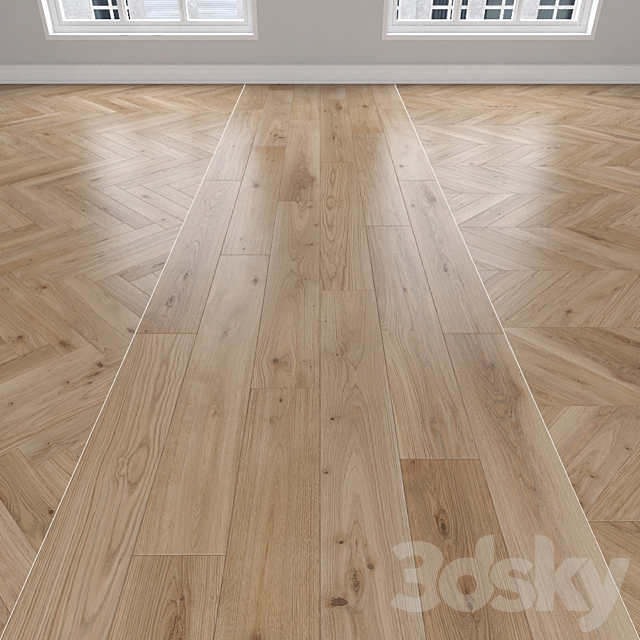 Parquet Oak 3 types: herringbone linear chevron. 3ds Max - thumbnail 1